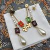 Dior Color Diamond Tassel Earrings Pearl Four-Leaf Clover Star Elements Swarovski Pearl Colored Crystal