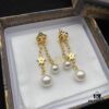 Dior Pearl CD Pearl Tassel Stud Earrings