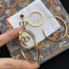Dior CD Curved Hook Large Stud Earrings