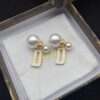 Dior Pearl D-Letter Stud Earrings with Large and Small Pearls