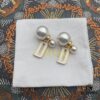 Dior Pearl D-Letter Stud Earrings with Large and Small Pearls