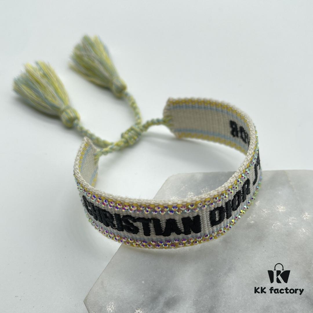 Dior Bracelet Top Version 🌟 Bottom Print Logo Clear, Full and Rounded ‼️ ZP Used for Prototype Already Worn and Aged, One Very Notable  ️ Detail Is That the Lettering Font Is Slightly Irregular, Not Perfectly Aligned. Authentic Prototype Vintage Aesthetic, Upgraded Materials and Complex Craftsmanship, Popular Among Numerous Celebrities – Grab Yours Now! New Colors Continuously Updated...