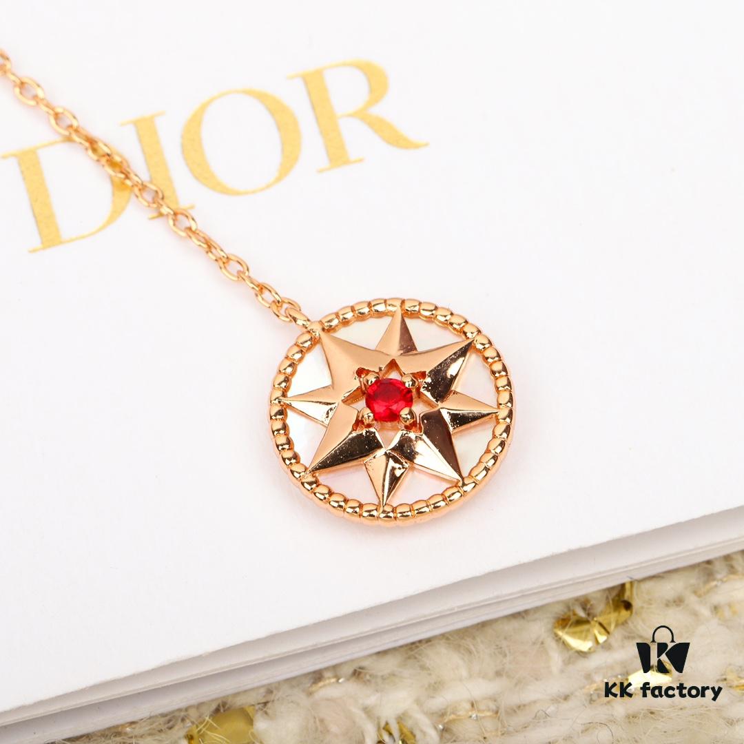 Dior Compass Diamond-Paved Pendant Necklace