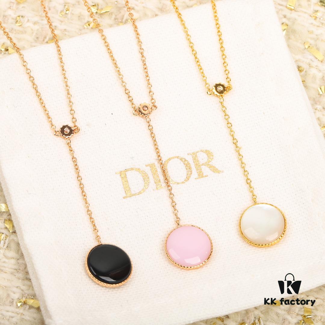 Dior Eight-Pointed Star Compass Diamond-Paved Pendant Necklace