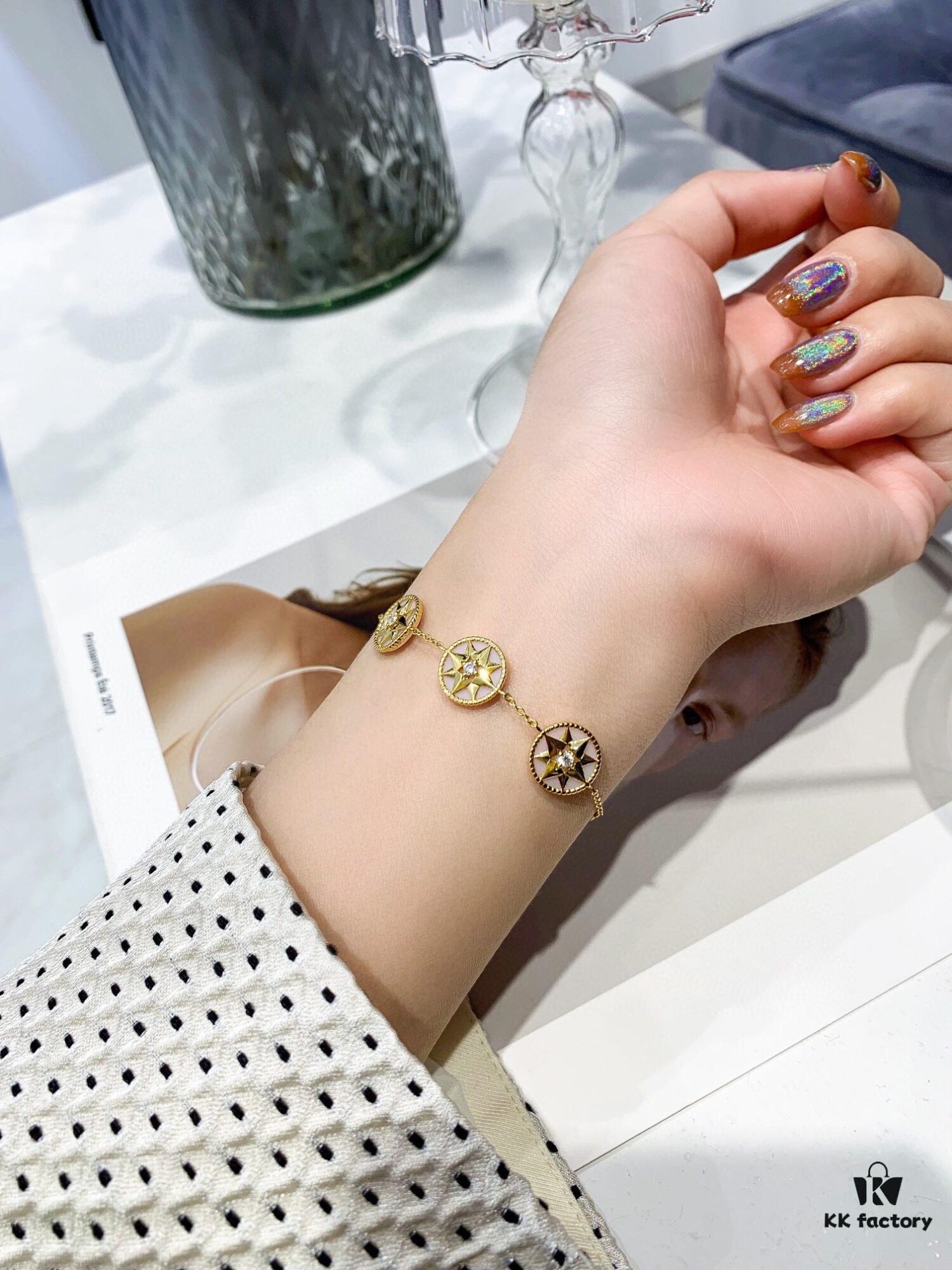 Dior Eight-Pointed Star Compass Braided Bracelet
