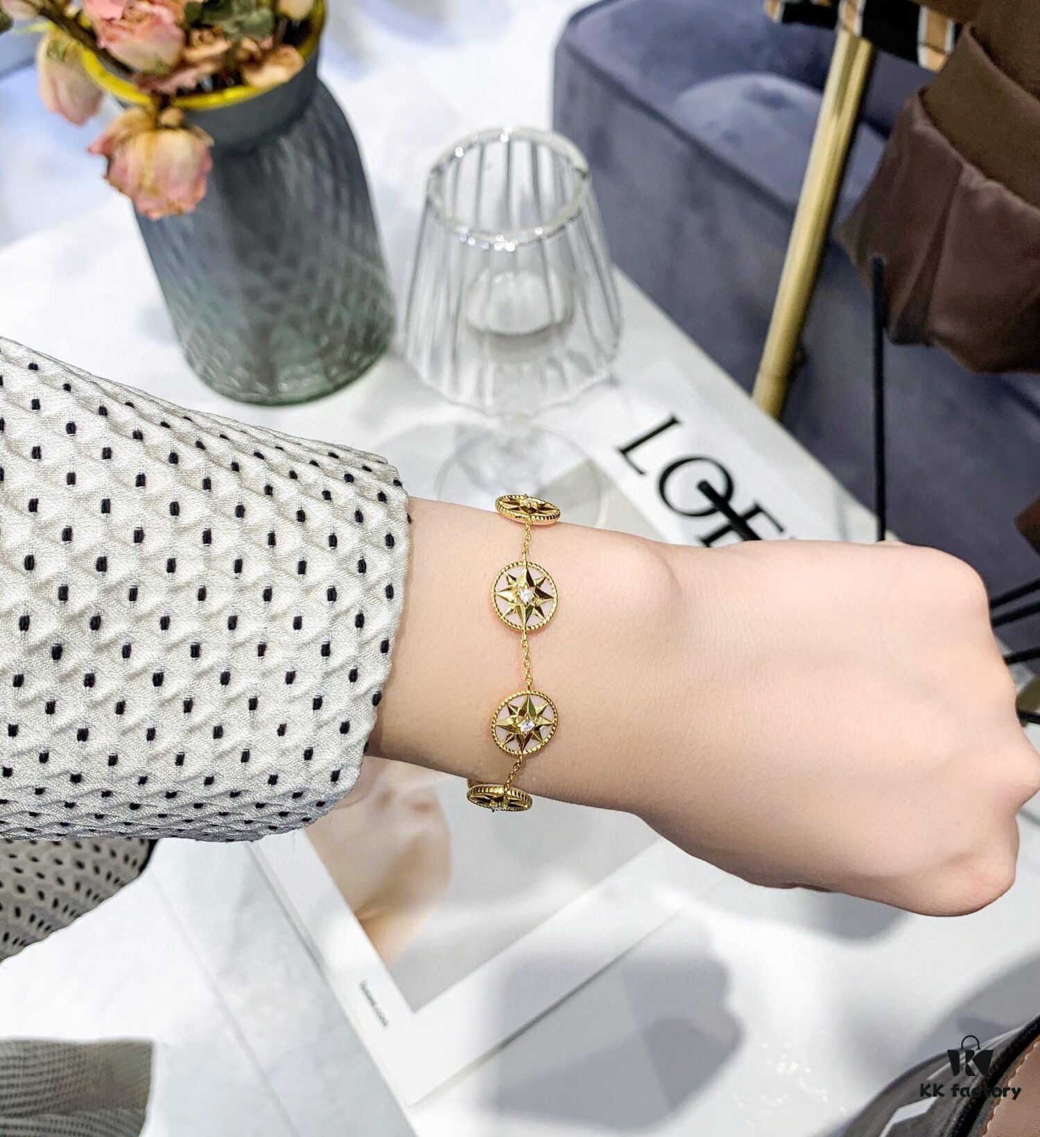 Dior Eight-Pointed Star Compass Braided Bracelet