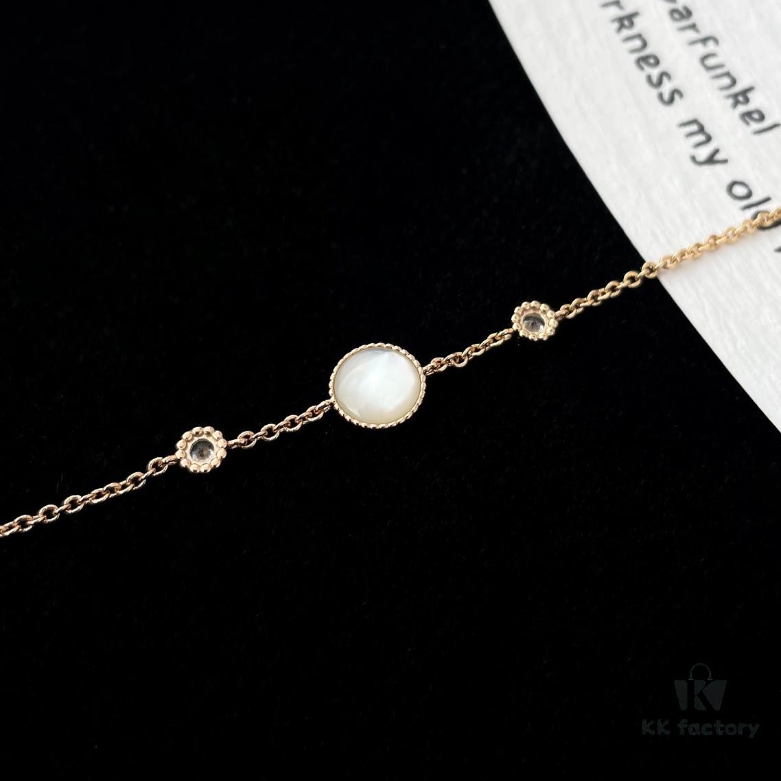 New Compass Bracelet with Dual Diamonds and Reversible Design – Lucky Octagram Style in Ruby Rose Gold and Yellow Gold White Mother-of-Pearl