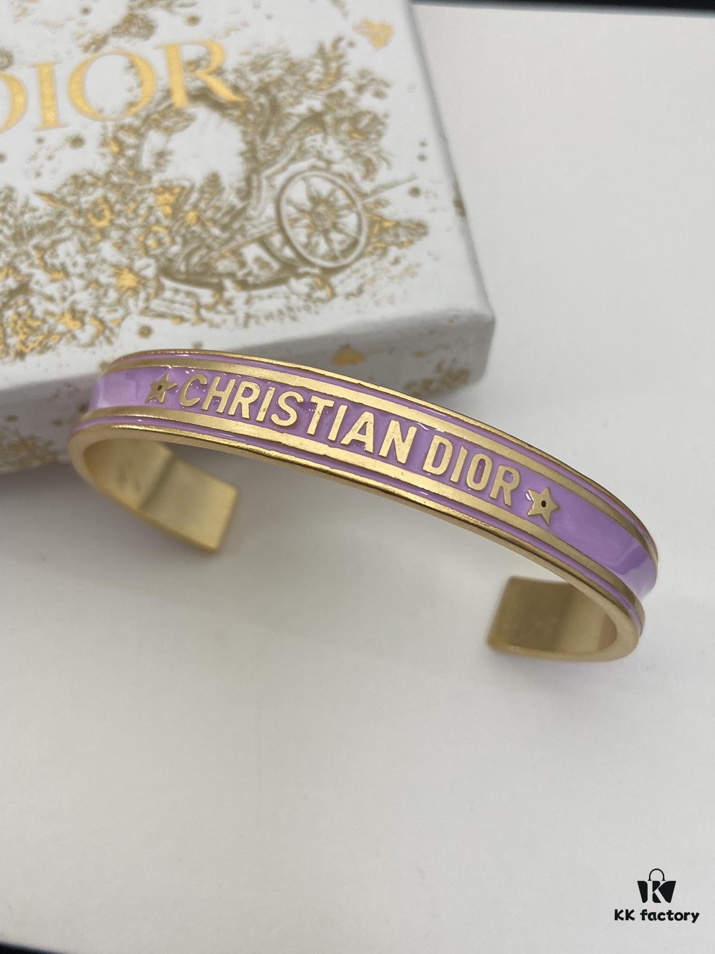 Dior 23 Year Code Amethyst Purple Enamel Diamond-Paved Ring Set with Bracelet