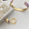 Dior 23 Year Code Amethyst Purple Enamel Diamond-Paved Ring Set with Bracelet