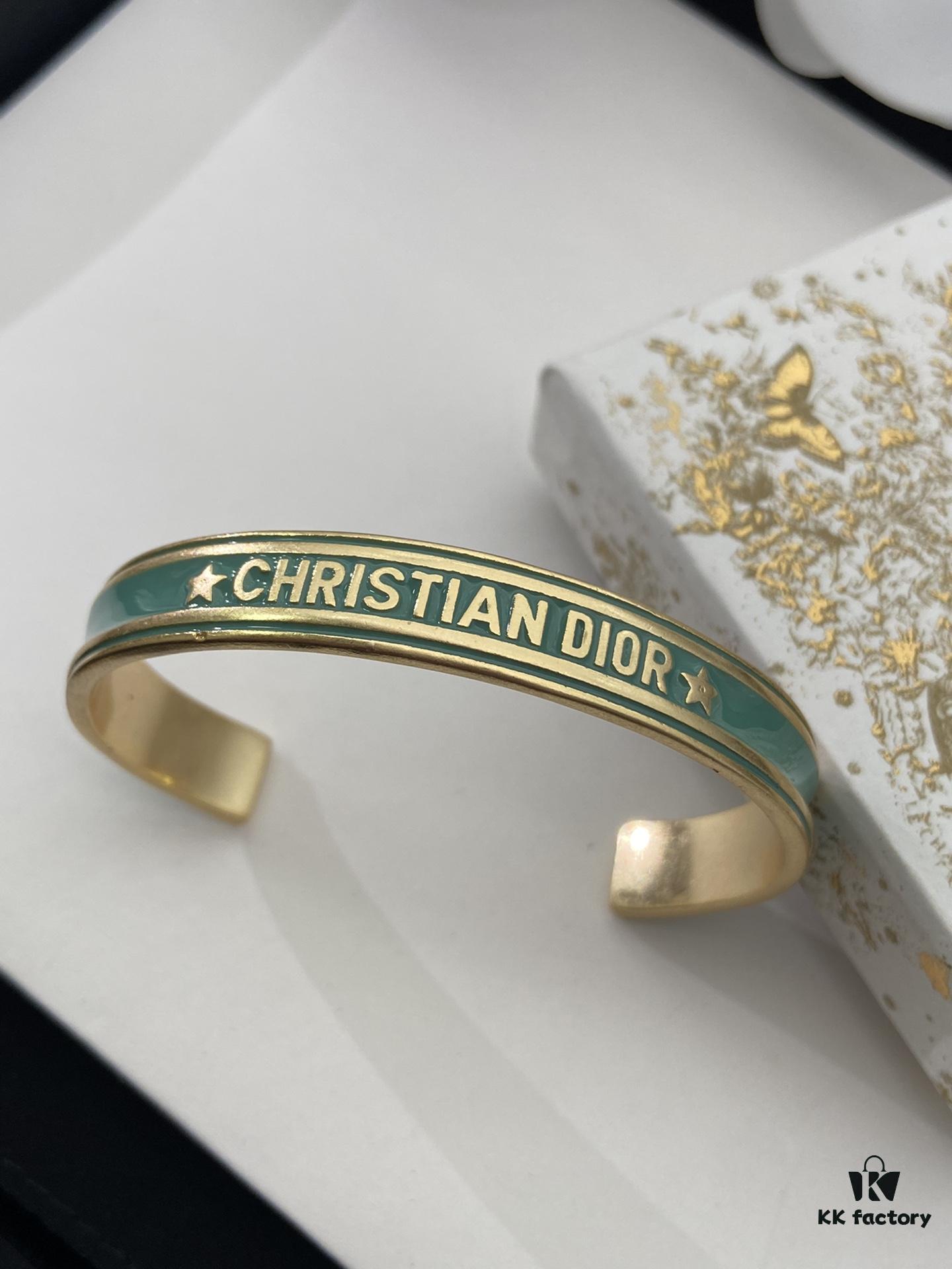 Dior 23 Code Enamel Green Diamond Trilogy Ring Set with Bracelet