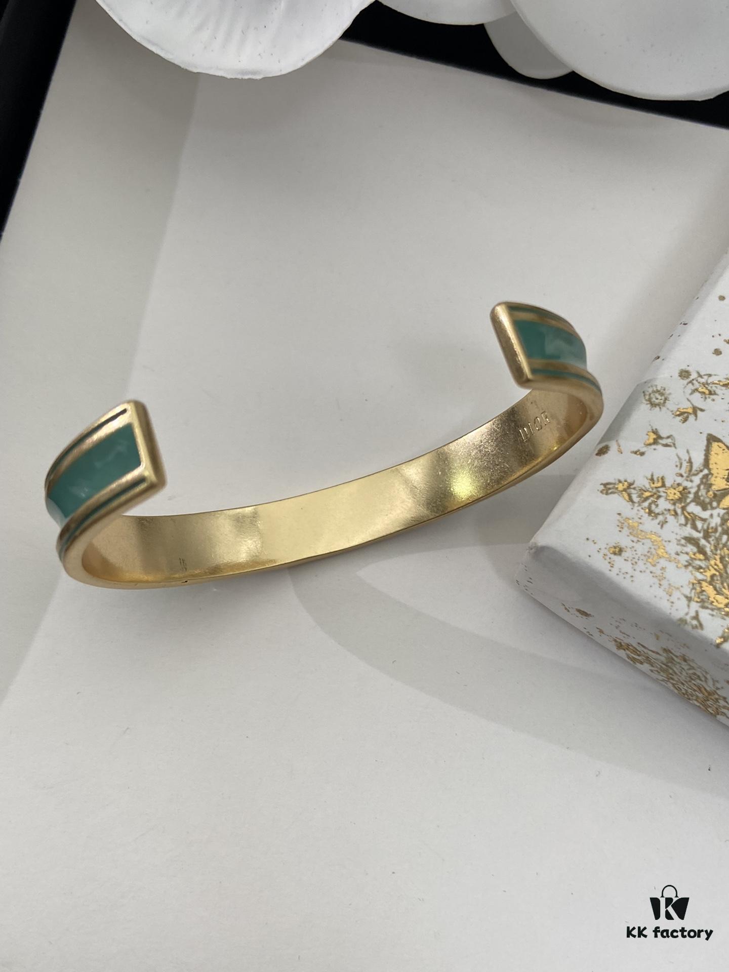 Dior 23 Code Enamel Green Diamond Trilogy Ring Set with Bracelet