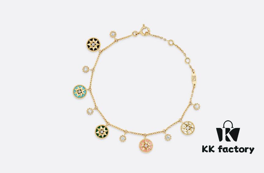 New Dior Compass Bracelet [Double-Sided] Dior Eight-Pointed Star Bracelet/Necklace/Earrings 💠 Ultra-Precise Craftsmanship 🌟 Dior Luxury Jewelry Rose des Vents