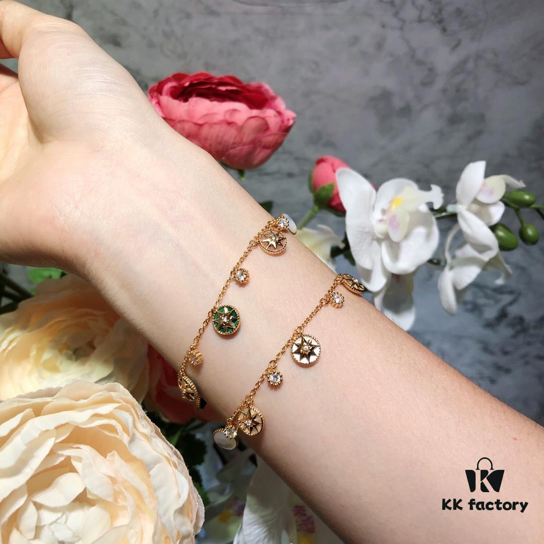 New Dior Compass Bracelet [Double-Sided] Dior Eight-Pointed Star Bracelet/Necklace/Earrings 💠 Ultra-Precise Craftsmanship 🌟 Dior Luxury Jewelry Rose des Vents