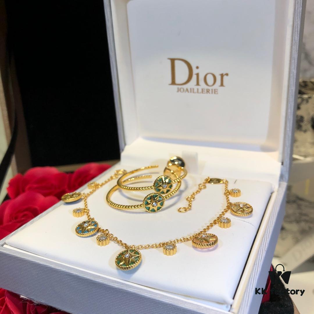 New Dior Compass Bracelet [Double-Sided] Dior Eight-Pointed Star Bracelet/Necklace/Earrings 💠 Ultra-Precise Craftsmanship 🌟 Dior Luxury Jewelry Rose des Vents