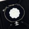 Chanel 23A New Arrival Bicolor Gold and Silver Chain with White Diamond Double C Pendant Necklace