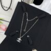 Chanel 23A New Arrival Bicolor Gold and Silver Chain with White Diamond Double C Pendant Necklace