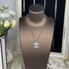 Chanel 23A New Arrival Bicolor Gold and Silver Chain with White Diamond Double C Pendant Necklace