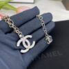 Chanel 23A New Arrival Bicolor Gold and Silver Chain with White Diamond Double C Pendant Necklace