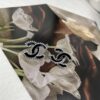 CHANE New 2023B Black Enamel Double C Drip Earrings