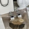 CHANE New Style White Gold Black Bud Pearl Pendant Stud Earrings