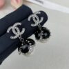 CHANE New Style White Gold Black Bud Pearl Pendant Stud Earrings