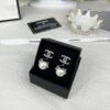 CHANE New Style White Gold Black Bud Pearl Pendant Stud Earrings