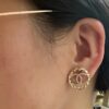 Chanel New Arrival Round CC Openwork Stud Earrings