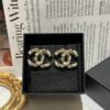 Xiao Xiang New Twist Braided Double C Pearl Pink Diamond Stud Earrings