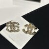 Xiao Xiang New Twist Braided Double C Pearl Pink Diamond Stud Earrings