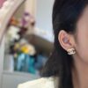 Xiao Xiang New Model Enamel Gold-Edged White Double C Stud Earrings 🤍