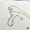 Xiaoxiang New Style Pearl Tassel Rhinestone Silver Crystal Long Pendant CC Necklace Sweater Chain Long Chain