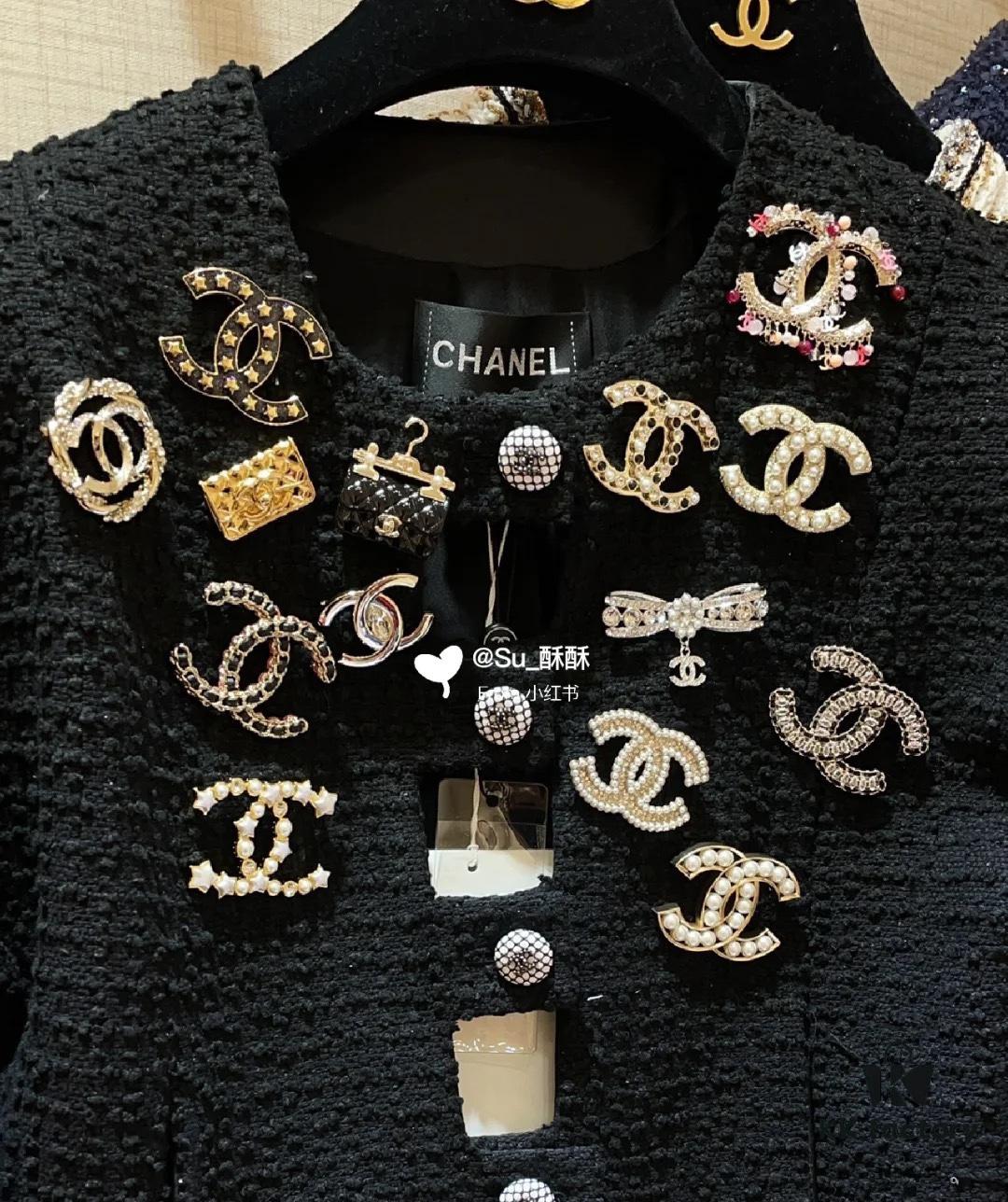 CHANE New Style Pearl-Inlaid Diamond Five-Pointed Star Brooch