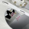 CHANE New 24C Pink Enamel Half-Gold Half-Pink Letter C Stud Earrings