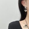 New Xiaoxiang Double C Black Pearl Earrings, Brand Fashion and Versatile