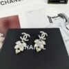 New Xiaoxiang Silver Wheat Ear Rhinestone ✨ Light Gold Heart Pendant Earrings ✨