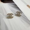 Xiaoxiang New Arrival Light Gold Full Diamond Double C Stud Earrings