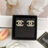 Xiaoxiang New Arrival Light Gold Full Diamond Double C Stud Earrings