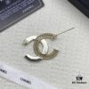 Xiao Xiang New Style Tweed Letter Rhinestone Double C Brooch