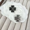 Xiaoxiang New Arrival Antique Silver and Antique Gold Black Fine Sparkle Four-Leaf Clover Stud Earrings