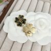 Xiaoxiang New Arrival Antique Silver and Antique Gold Black Fine Sparkle Four-Leaf Clover Stud Earrings