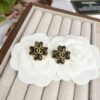 Xiaoxiang New Arrival Antique Silver and Antique Gold Black Fine Sparkle Four-Leaf Clover Stud Earrings