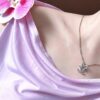 Xiaoxiang New Arrival Light Gold Bow Silver Two-Tone Full Diamond Necklace