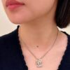 Xiaoxiang New Arrival Light Gold Bow Silver Two-Tone Full Diamond Necklace