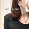 Xiaoxiang New Arrival Light Gold Bow Silver Two-Tone Full Diamond Necklace