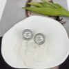 Xiaoxiang New Arrival White Enamel 3D Round Diamond-Inlaid Stud Earrings
