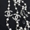 Chanel New Arrival Blue Enamel C Diamond Letter Pearl Fashion Necklace Sweater Chain