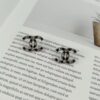 Xiaoxiang New Arrival Black Drip Oil Rhinestone Classic Earrings, Available in Gold and Silver