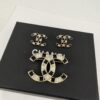 Xiaoxiang New Arrival Black Drip Oil Rhinestone Classic Earrings, Available in Gold and Silver