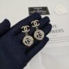 Xiaoxiang New Arrival Golden Diamond-Quilted Round Silver Number 13 Full Diamond Hollow Pendant Large Earrings