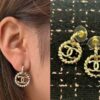 Xiaoxiang New Arrival Textured Hoop Earrings with Hook Design, Elegant and Stylish